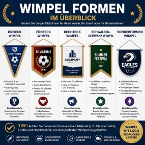 Wimpel in verschiedenen Formen bedrucken lassen
