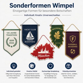 Sonderformen Wimpel– Individuelle Wimpel gestalten